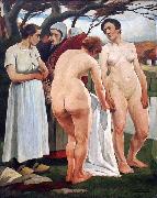 Eugene Laermans Women Bathing in oil painting on canvas